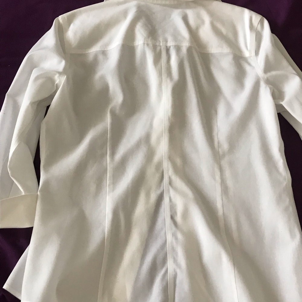 Talbots White Collared And Cuffed Button Down Shi… - image 2